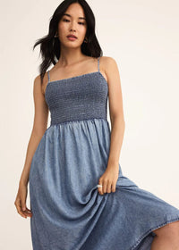 Bayside Chambray Midi Dress - Medium Chambray