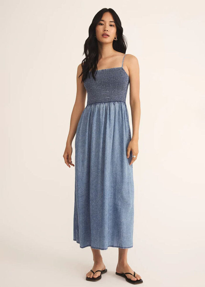 Bayside Chambray Midi Dress - Medium Chambray