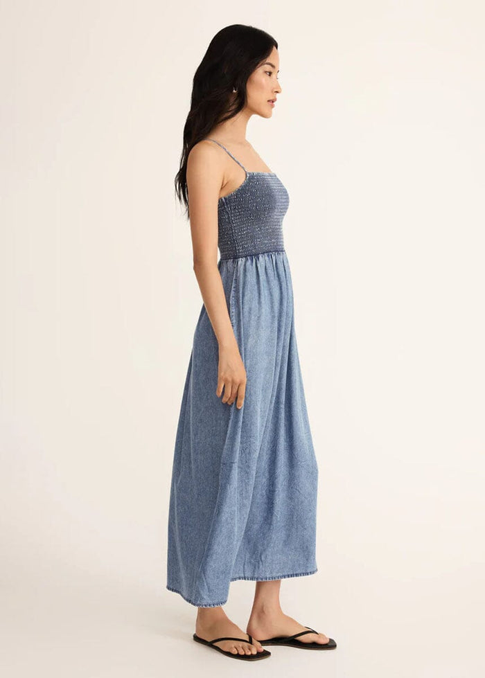 Bayside Chambray Midi Dress - Medium Chambray