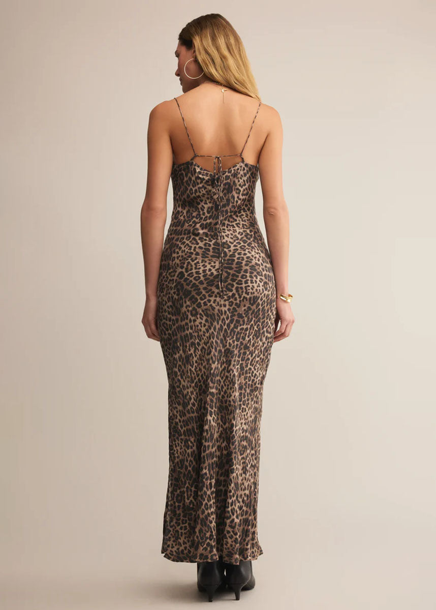 Cielo Leopard Midi Dress - Desert Tan