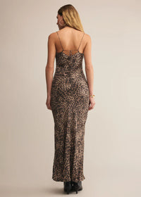 Cielo Leopard Midi Dress - Desert Tan