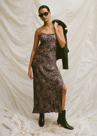 Cielo Leopard Midi Dress - Desert Tan