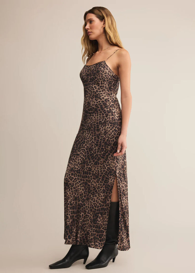 Cielo Leopard Midi Dress - Desert Tan