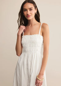Dani Embroidered Midi Dress - White