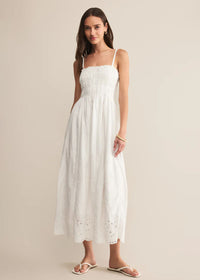 Dani Embroidered Midi Dress - White