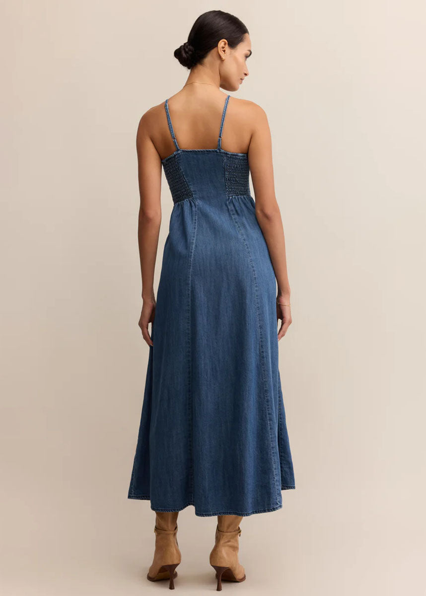 Angel Eyes Denim Midi Dress - Medium Indigo