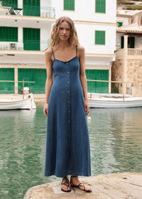 Angel Eyes Denim Midi Dress - Medium Indigo