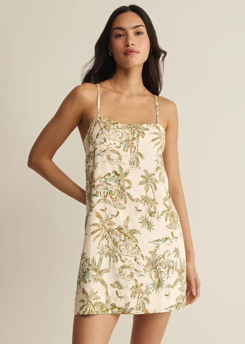 Maude Tiki Tide Mini Dress - Island Coconut