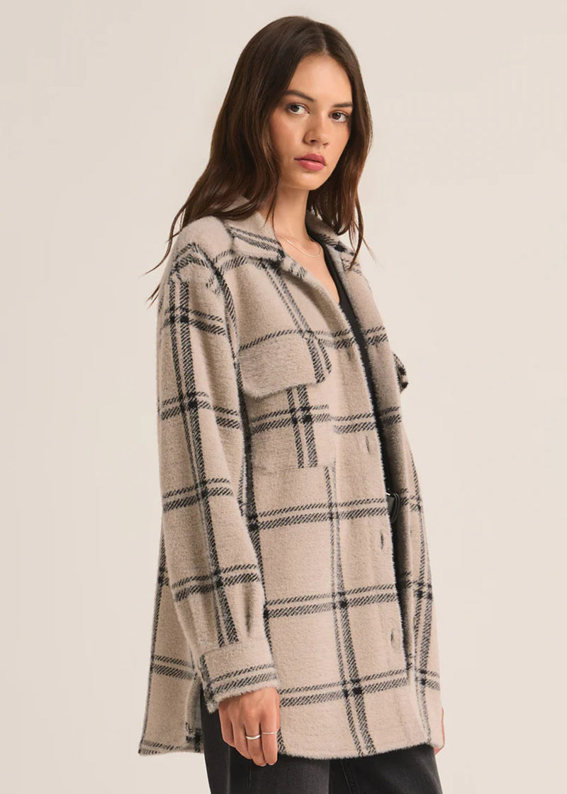 Plaid Tucker Jacket - Crystal Grey