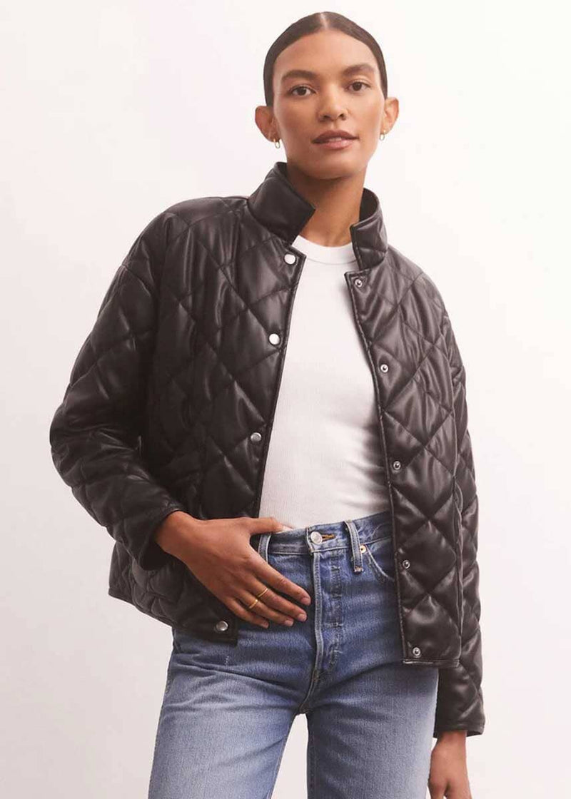 Heritage Faux Leather Jacket - Black