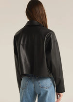 All Day Faux Leather Jacket - Black