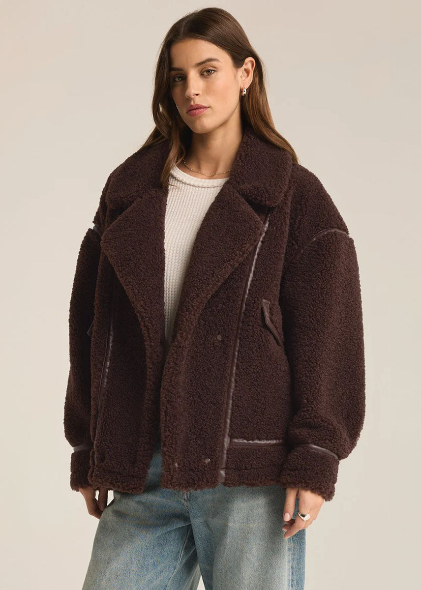 Ari Sherpa Coat - Dark Chocolate