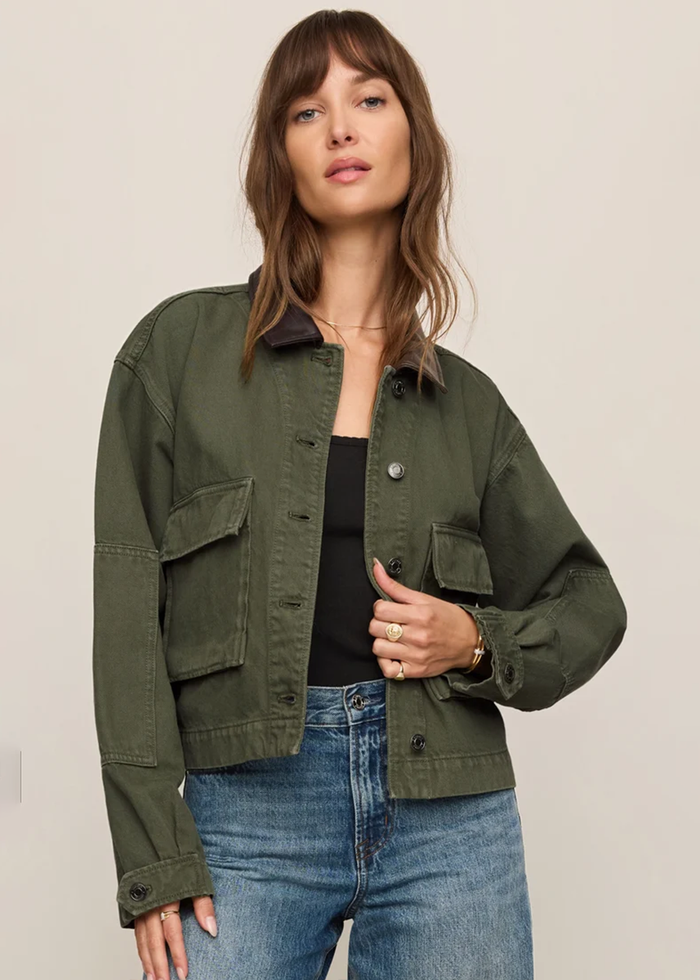 Rey Cropped Chore Jacket - Dusk Sage