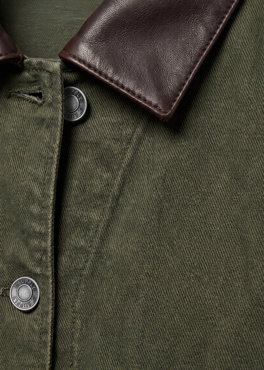 Rey Cropped Chore Jacket - Dusk Sage
