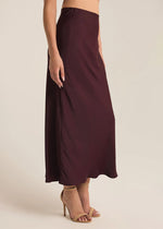 Europa Poly Sheen Skirt - Berry Wine