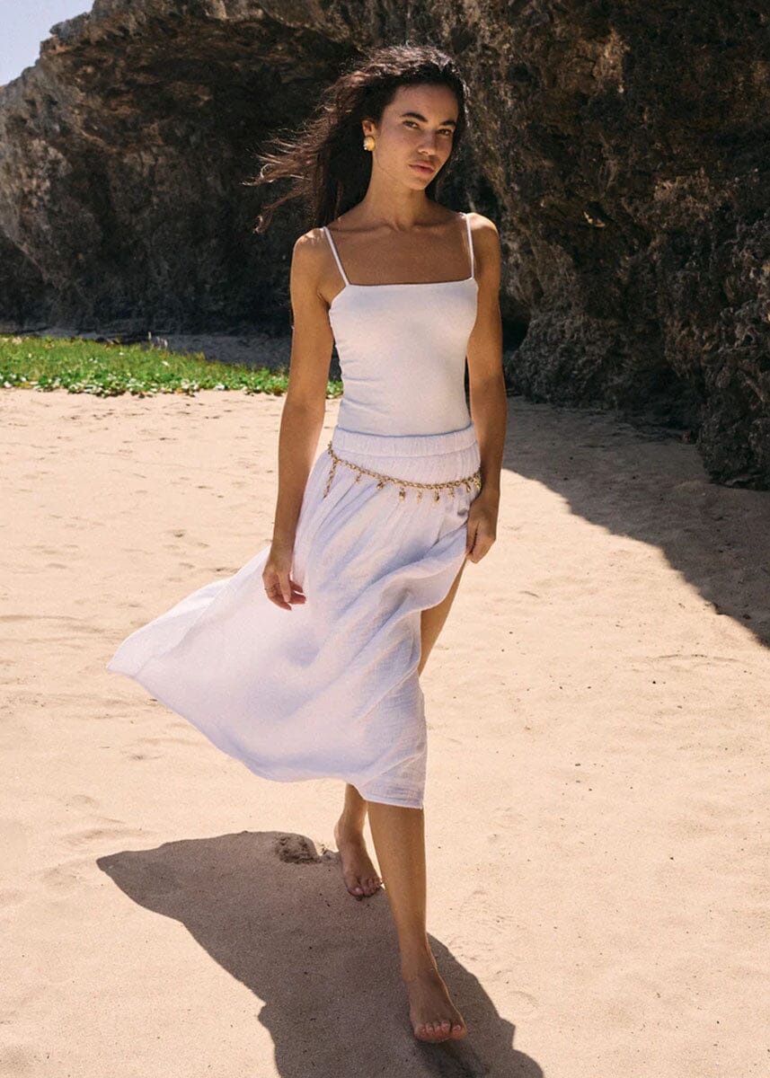 Reina Airy Skirt - White