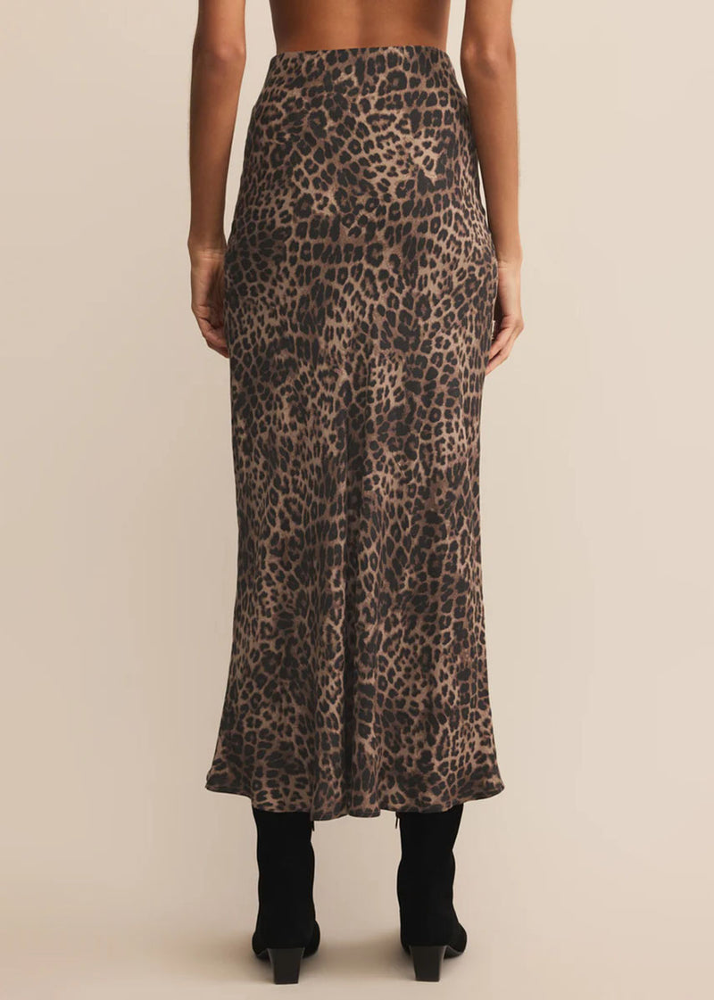 Izabel Leopard Skirt - Desert Tan
