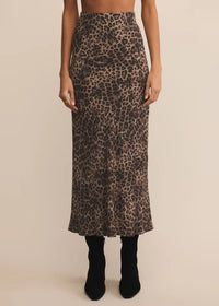 Izabel Leopard Skirt - Desert Tan