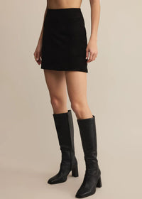 Ciera Suede Mini Skirt - Black