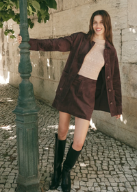 Perri Suede Mini Skirt - Dark Chocolate