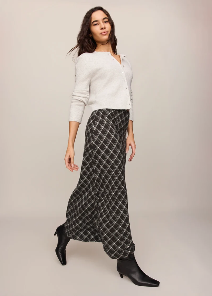 Europa Plaid Skirt - Ash Black
