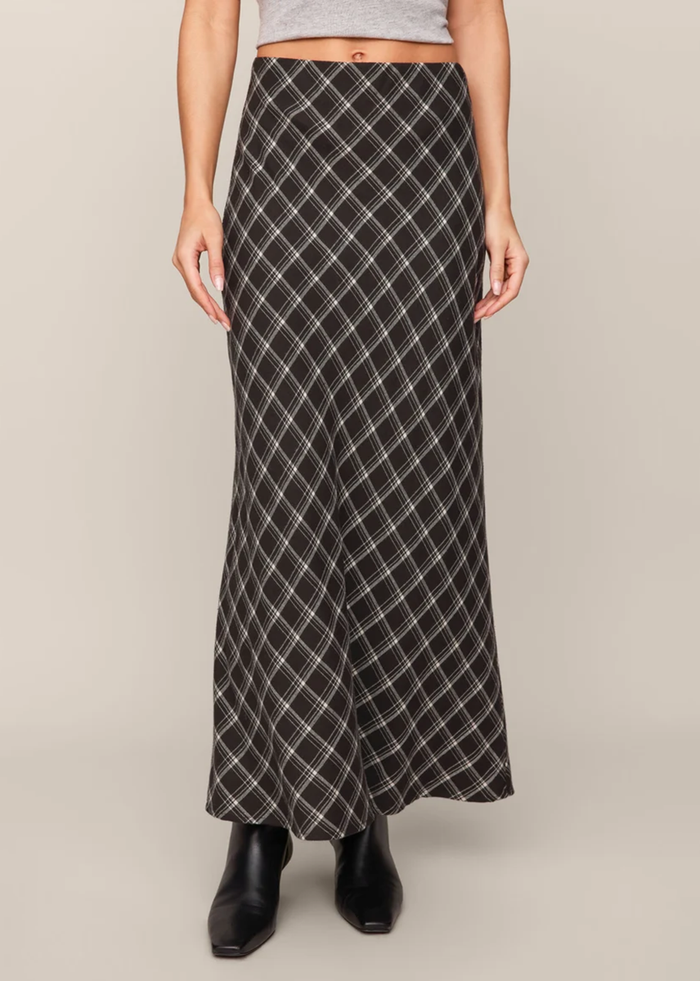 Europa Plaid Skirt - Ash Black