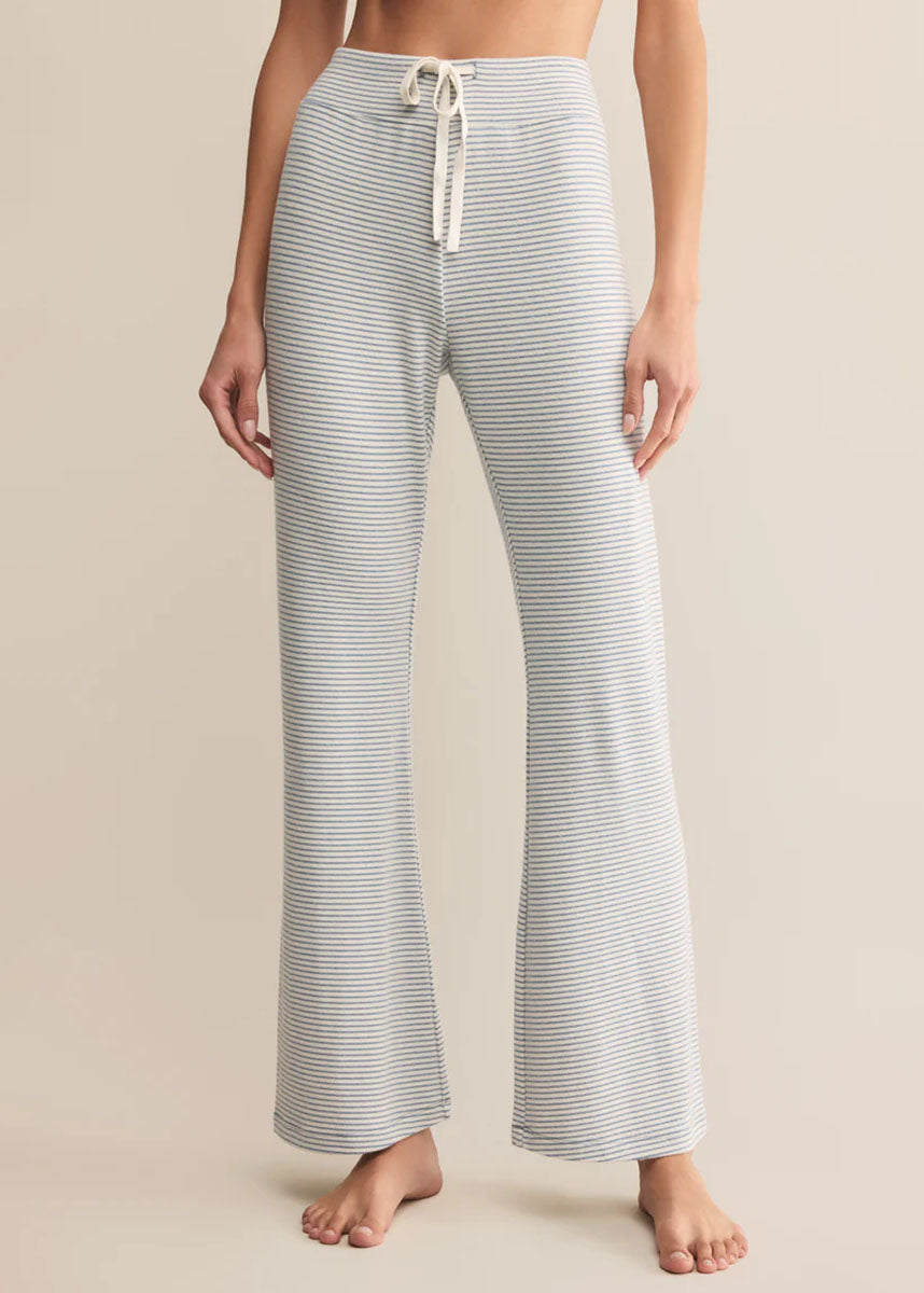 In The Clouds Stripe Pant - Light Denim