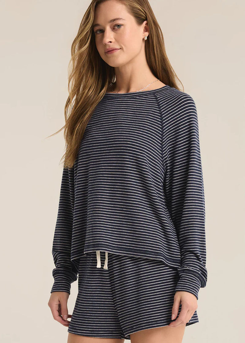 Staying In Stripe Long Sleeve - Eclipse