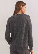 Cheers Relaxed Long Sleeve Top - Heather & Black