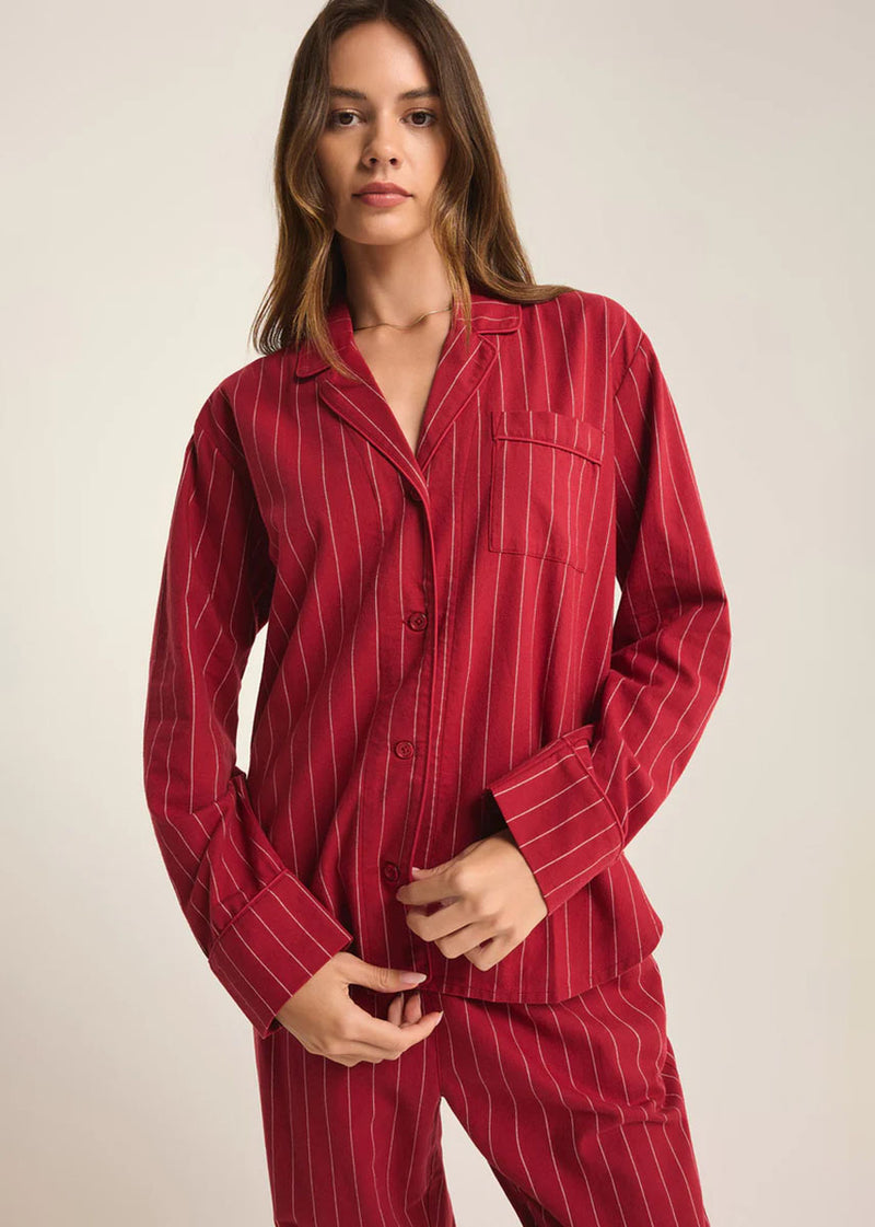 Dreamer Stripe Jammies Set - Red Dahlia