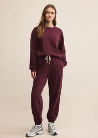 Boyfriend Cotton Sweatshirt - Merlot