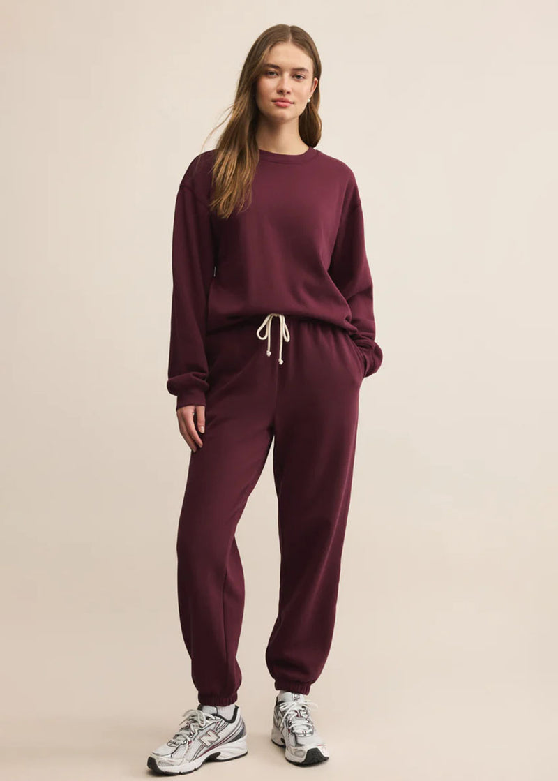Boyfriend Cotton Sweatshirt - Merlot