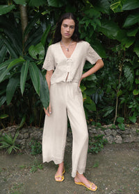 Sea Esta Embroidered Pant - White