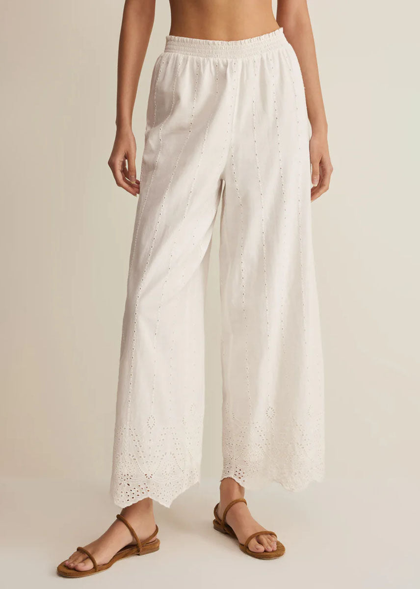 Sea Esta Embroidered Pant - White
