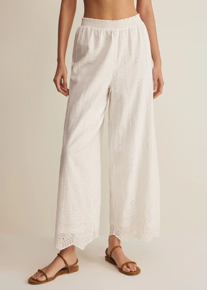 Sea Esta Embroidered Pant - White