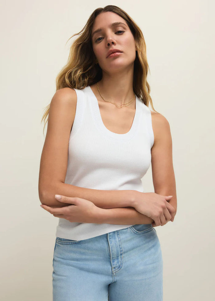 Sirena Colorblocked Rib Tank - White