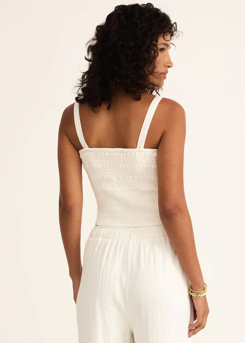 Amelie Linen Top - White