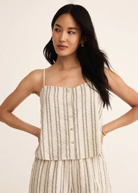 Savoy Stripe Tank - Sea Salt