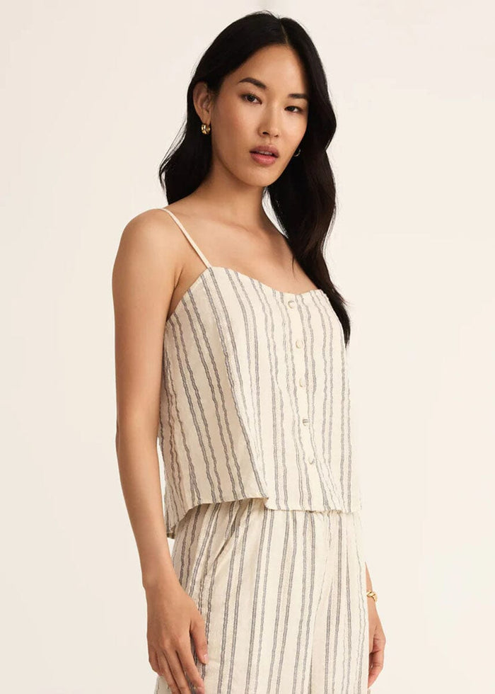 Savoy Stripe Tank - Sea Salt