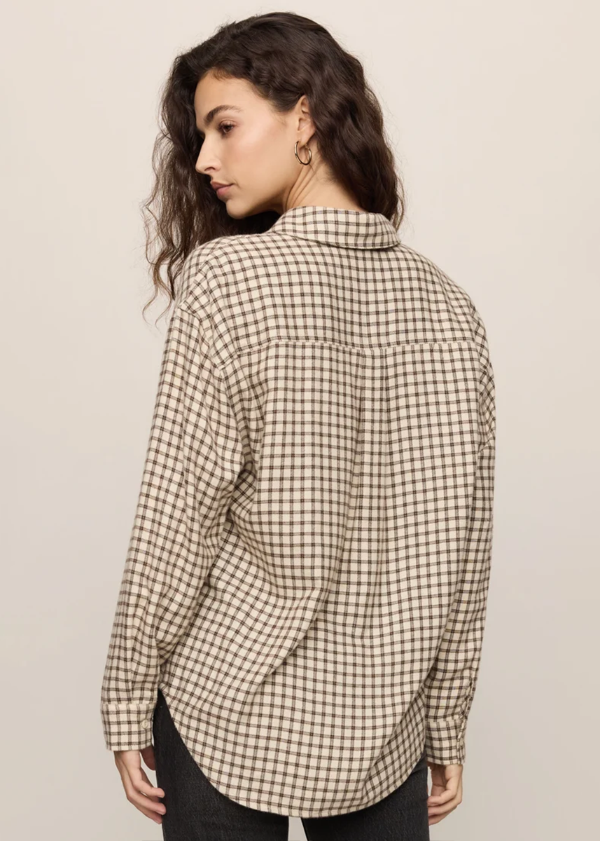 River Plaid Button Up - Dark Chocolate