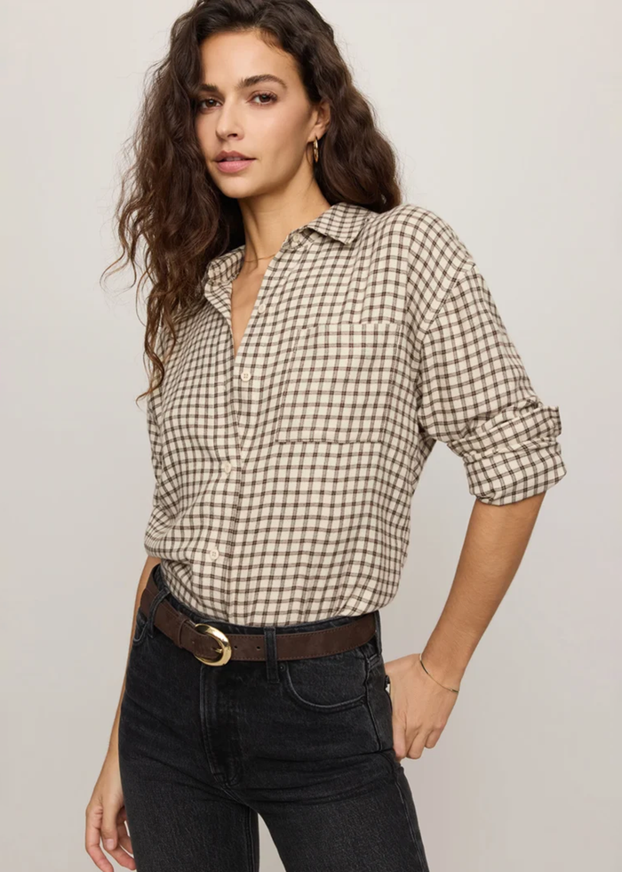 River Plaid Button Up - Dark Chocolate
