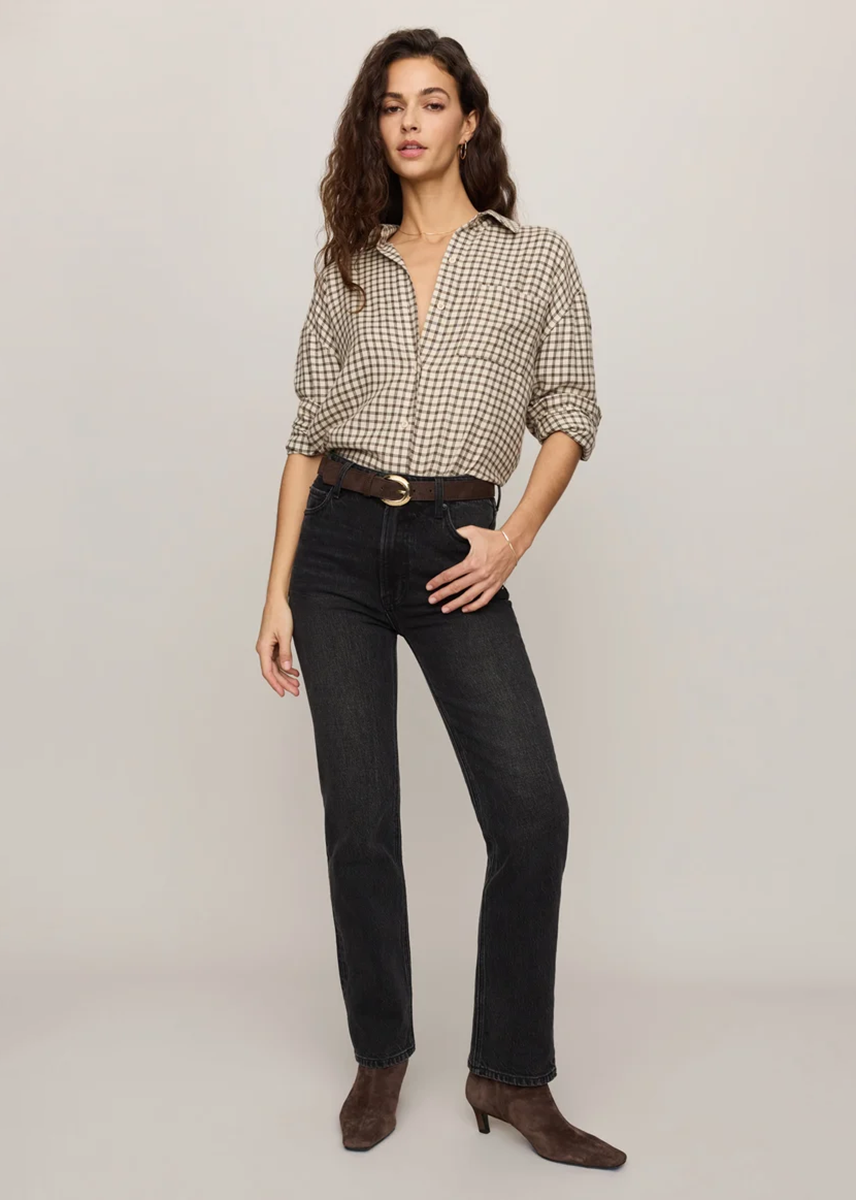 River Plaid Button Up - Dark Chocolate
