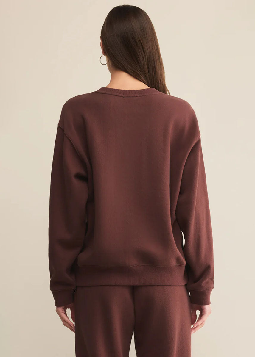 Boyfriend Cotton Sweatshirt - Sandalwood