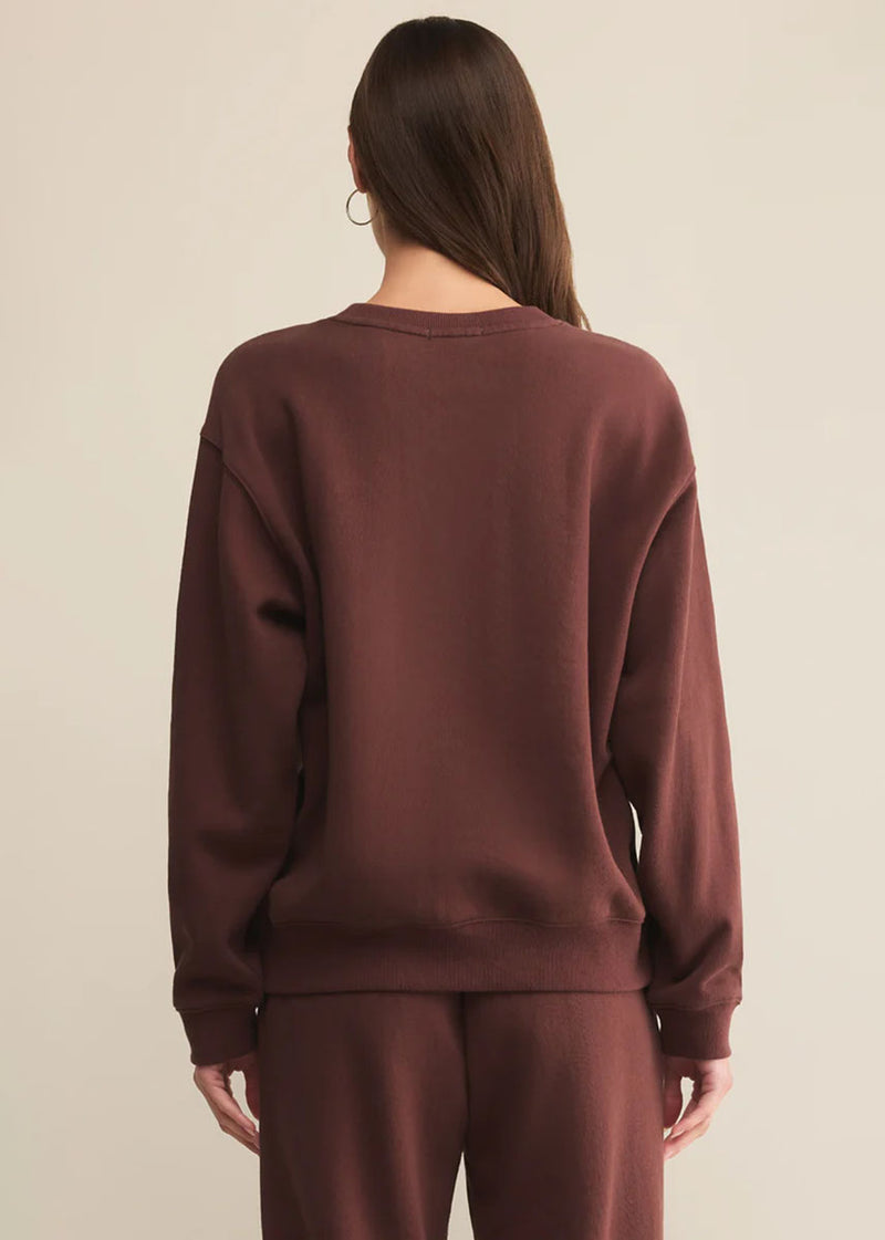 Boyfriend Cotton Sweatshirt - Sandalwood