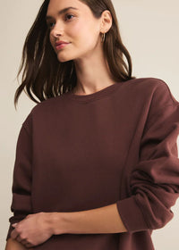 Boyfriend Cotton Sweatshirt - Sandalwood
