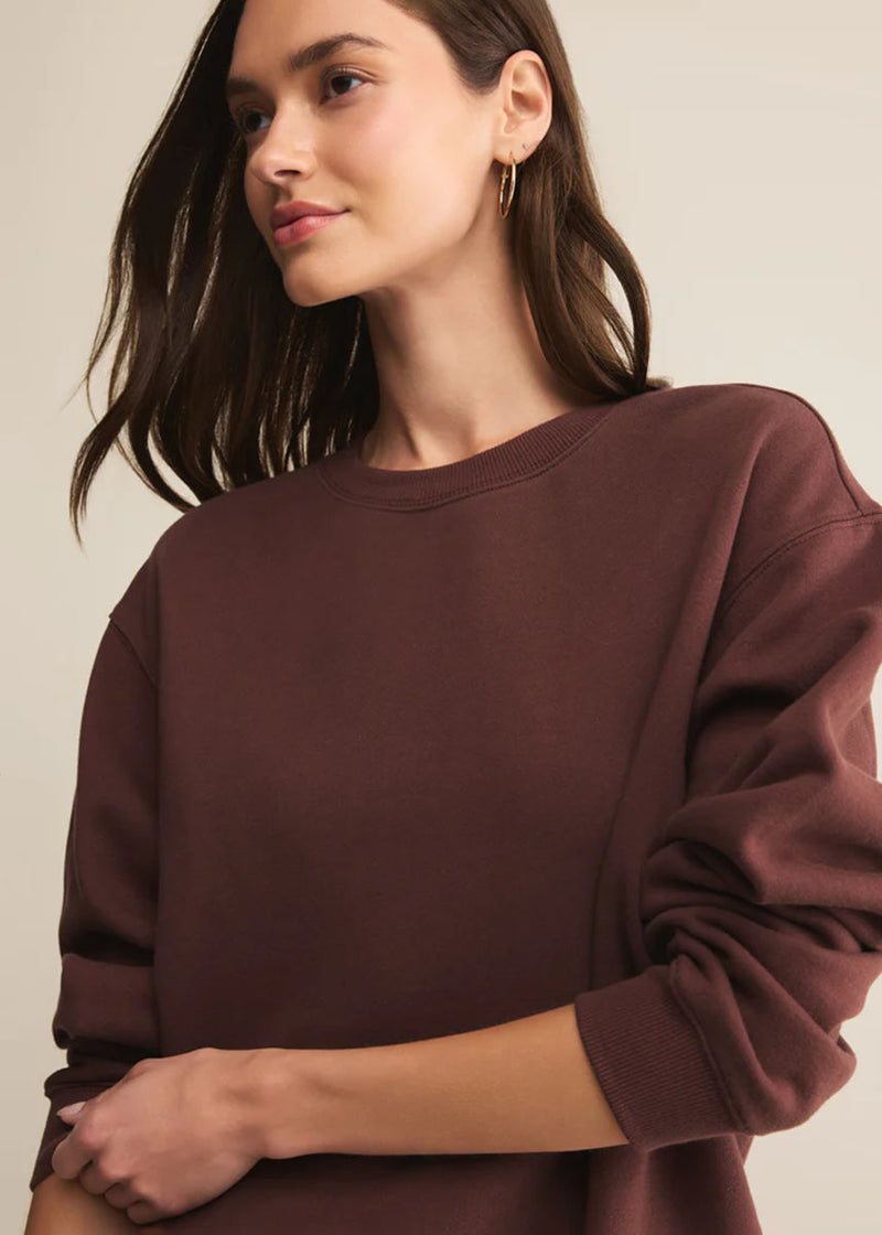Boyfriend Cotton Sweatshirt - Sandalwood