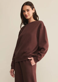 Boyfriend Cotton Sweatshirt - Sandalwood