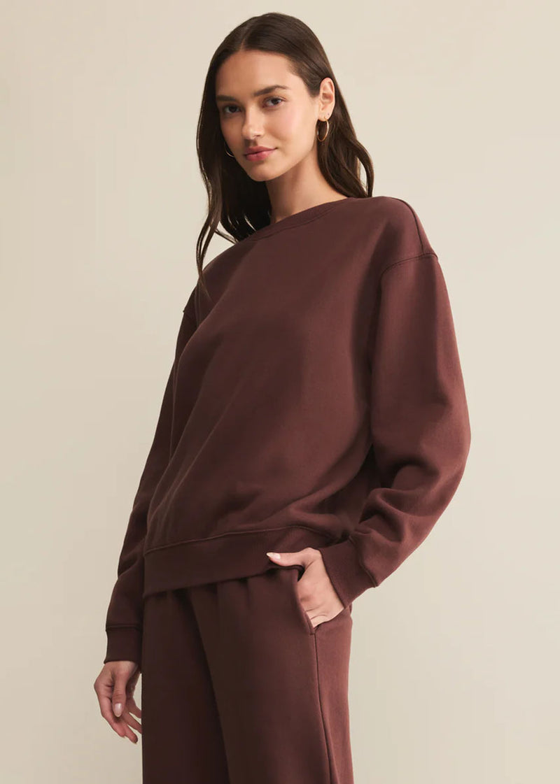 Boyfriend Cotton Sweatshirt - Sandalwood