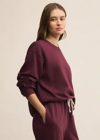 Boyfriend Cotton Sweatshirt - Merlot