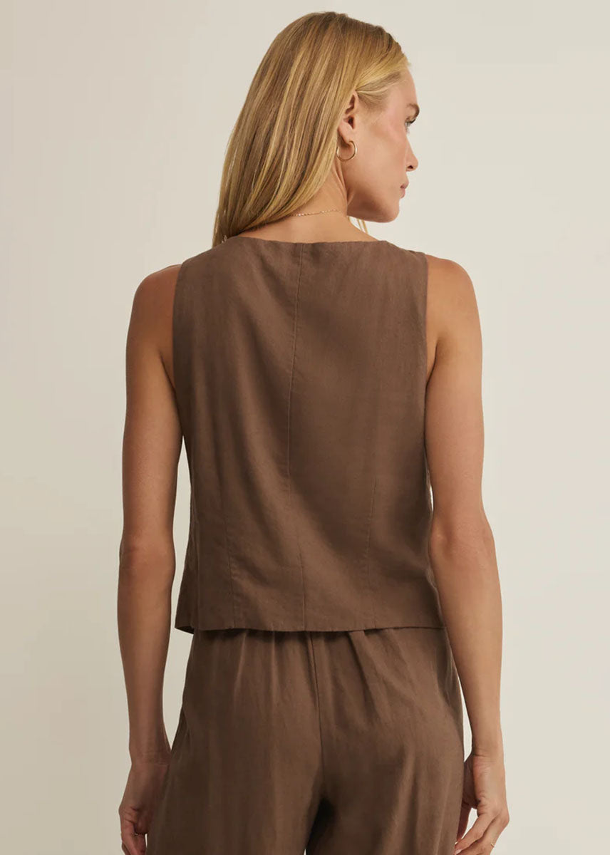 Roman Linen Vest - Palo Santo